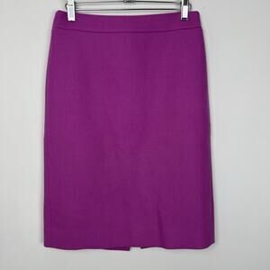 STAINS J. Crew Women’s Size 4 Fuchsia No. 2 Pencil Skirt 100% Wool Career Office